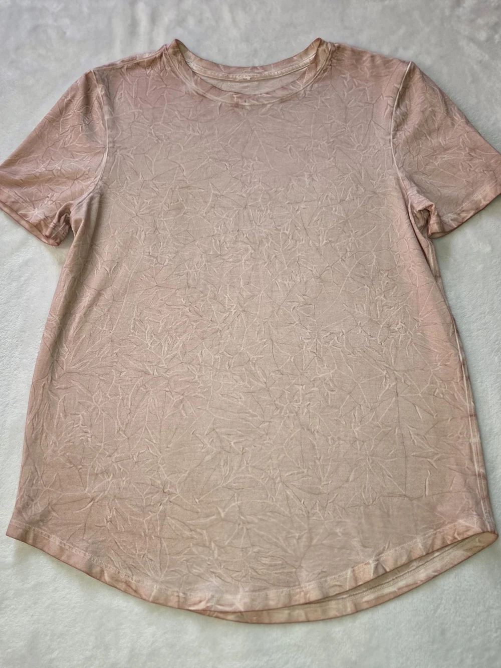 Lululemon Love Crewneck Curved Hem Heathered Pink Short Sleeve Tee Shirt